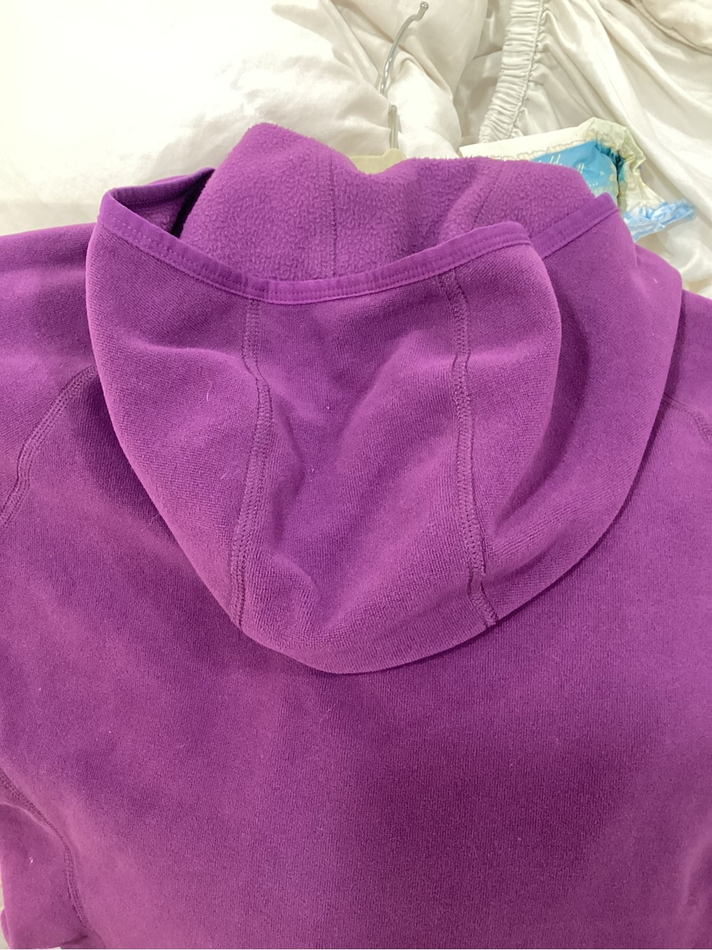 The North Ruched pockets Purple Hooded Fleece Jacket - Picture 7 of 7